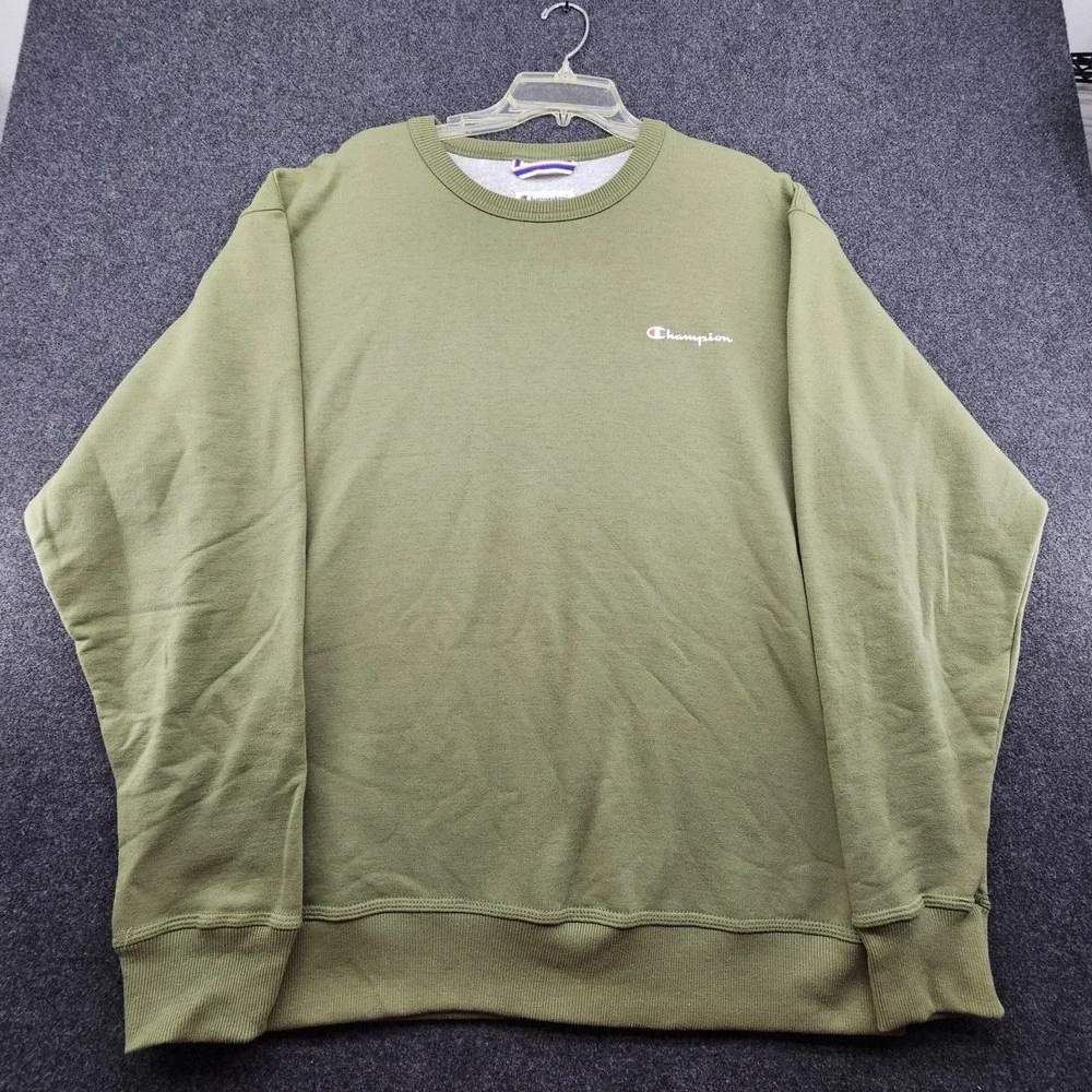 Champion Men's Powerblend Fleece Crew Neck Sweatshirt Color Olive Green‎ Xl